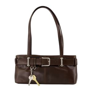 오소이 브라운 레더 브로클 미니 숄더 백 25FB05009275 RUSTIC
