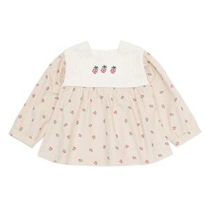 [블루독베이비8] FW25 (BE) 러블리 블라우스 HJ (45A1431001) (BLUEDOG BABY 유아 출산 백일 선물 도트 강