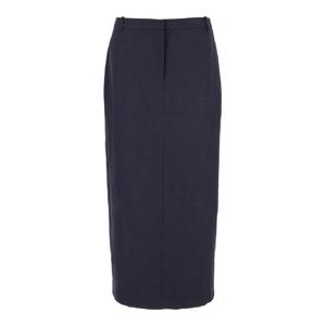 THEORY Midi Blue Skirt with Slit in Wool Blend Woman O0801304G4K
