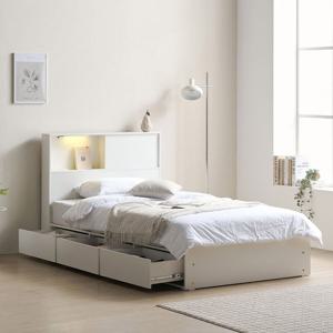 파로마 이즈 가일 LED 3서랍 빅수납침대+55T CL텍스 독립매트 SS