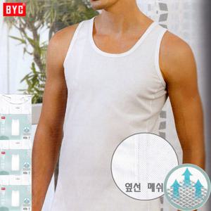 BYC옆선매쉬입체망사뉴모시민소매런닝3매ECS0030