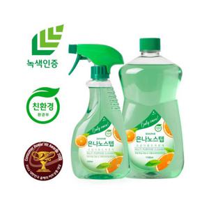 은나노스텝 시즌3 다용도 세정제 550ml+리필1100ml/탈취/살균/싱크대 가스렌지 욕실 청소