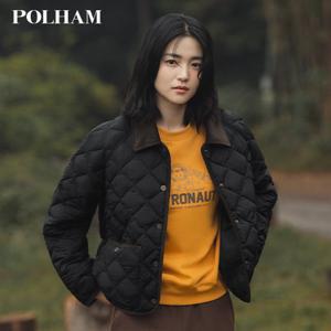 폴햄 25FW 여성 카라 크롭 경량 점퍼