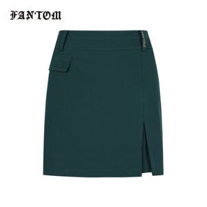 [팬텀] 여성 로고 포인트 맞주름 큐롯 스커트 221D3PC201_GN