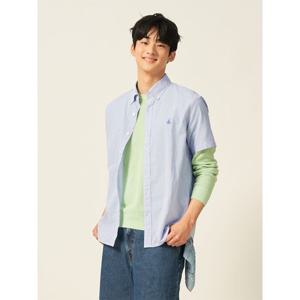 [빈폴멘] 강연 시어서커 변형 핀 스트라이프 반소매 셔츠  블루 (BC5465C43P)