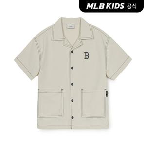 [MLB키즈 공식] 25SS 베이직 아웃도어 스티치 우븐 셔츠 BOS (Mg.Cream) 7AWSB0253-43CRM