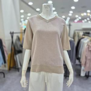 레노마레이디 sh06 우븐 배색 V넥 니트 R3G22KPO040