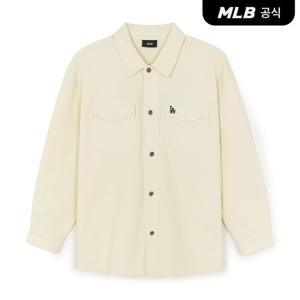[MLB공식] 25F 바시티 로고 데님 워크셔츠 LA (Cream) 3ADRV0154