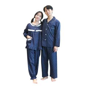 부부 커플 잠옷 면 상하세트 봄가을 겨울 네이비 도트