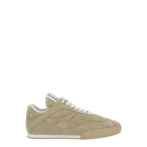 CHLOE Beige Sneakers with Logo Lettering Printed on the Back in Suede Woman CHC25A07IMS21M