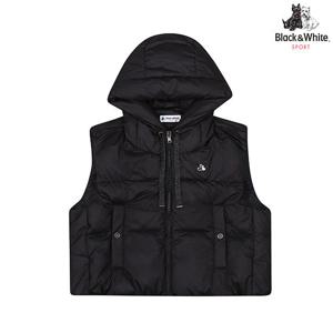 [블랙앤화이트]여성 오버핏 헤비 다운 베스트 1024LXWP_BLACK