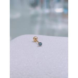 미니골드 14K [DIA] 베젤 블루 피어싱 ENOM4210L