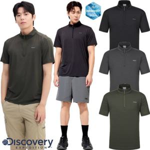 [디스커버리] 2025 S S 여름 DMZT61053 프레시벤트 남성 집업 반팔티
