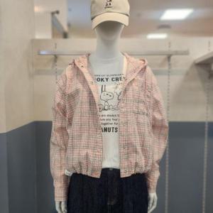 클라이드앤 HC03 여성 후드 체크 점퍼 FPBSH761F