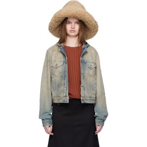 25 FW 루슬란바진스키 여성 베이지 퍼 버킷햇 252281F017000