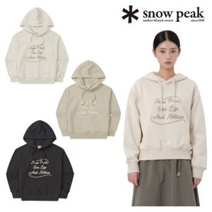 스노우피크 여성 레터링 세미크롭 후드 티셔츠 (S25FWF-HD63)