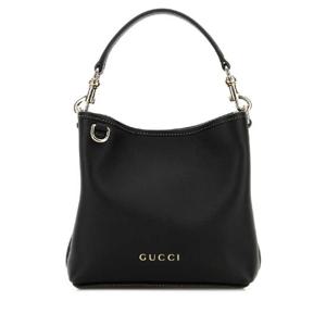GUCCI 블랙 가죽 GG 엠블럼 버킷 백 815118AAEC2 1000