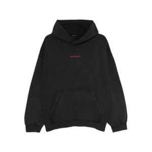 발렌시아가 후드 티셔츠 767877TTVJ2 8483 BLACK
