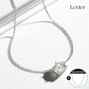 르비에 18K 2캐럿 모이사나이트 목걸이+Silver925 스네이크 목걸이