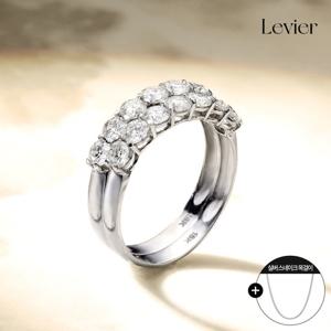 르비에 18K 모이사나이트 하프 이터니티 반지 더블+Silver925 스네이크 목걸이