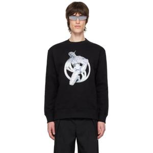 25 FW 스텔라 매카트니 남성 블랙 패치 스웨트셔츠 241471M204000