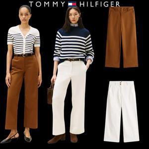 타미힐피거 TOMMY HILFIGER 76J5484 여자 미드 라이즈 와이드 레그 팬츠 바지