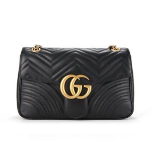 구찌 GG 마몽 마틀라세 미디움 숄더 백 블랙 443496 DTDIT 1000