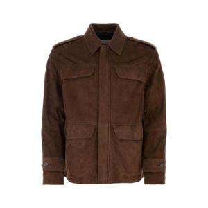SALVATORE FERRAGAMO 브라운 스웨이드 재킷 143925776154 EXPRESSO