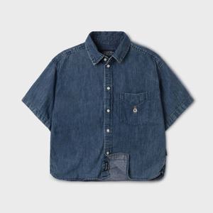 [후아유] Steve Denim Crop Short Sleeve Shirts / WHYJF2522F