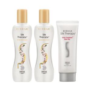 실크테라피 3D 볼류마이징 헤어 에센스 150ml x2 + 트리트먼트 로즈힙 100ml