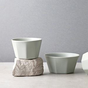 시라쿠스 네이처 무광 도자기 디저트 디너 브런치 카페 고급 화이트 그레이  면기 17.5cm