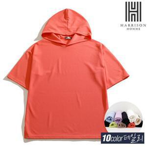 [해리슨] 10컬러 밴더 반팔 후드티 LWD1105