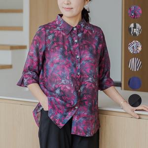 [윈드본] [~2XL] 인견 오픈셔츠 카라형 7부 여름 봄 블라우스 12종 택1