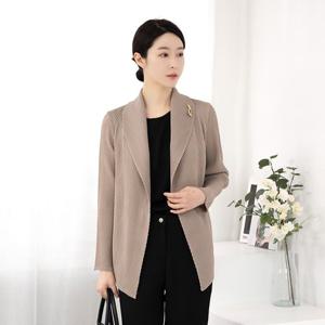 여성 엄마옷 브로치 플리츠 카라 오픈 자켓 JK403197 중년여성의류/50대/60대/마담/빅사이즈/할머니옷