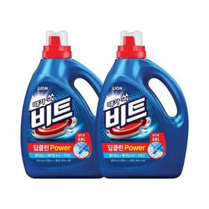 [라이온코리아]비트 딥클린 파워 액체 세탁세제 일반용 3L 용기 2개