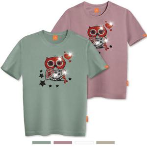 엘라모 큐빅하트오울 반팔 티셔츠 남녀공용 빅사이즈 S~4XL