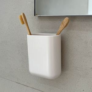 무타공 올라운드 칫솔 보관 통 치약 면도기 다용도 부착 수납 공중부양 정리