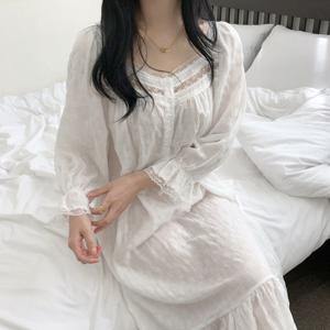 긴팔ver 140수 순면 프리미엄 여름 원피스 잠옷 공주 파자마