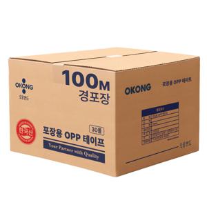 철공자 박스 테이프 100M 30개입 OPP 경포장 투명 황색 아크릴 택배