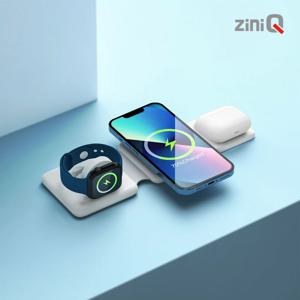 ZQ-C315 3IN1 마그네틱 고속 무선멀티 충전패드 갤럭시 아이폰 에어팟 워치