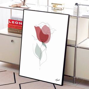 Rose 차한별 작가 원라인 드로잉 장미 꽃 그림