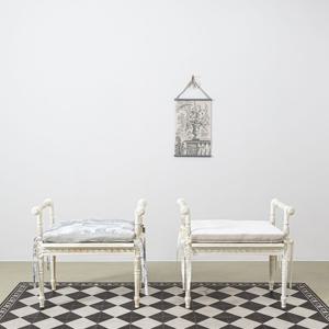 베드벤치 직사각 끈 방석