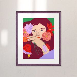 액자 Portrait and flowers / 아가트 싱어 (Agathe Singer)