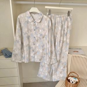 보글보글 래빗 토끼 사계절 긴팔 순면 홈웨어 세트