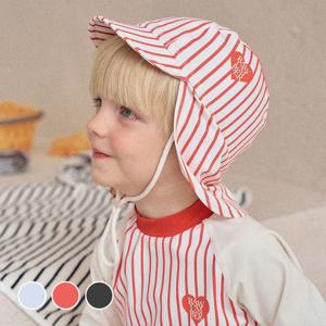 크레용 스트라이프 유아 플랩캡 수영모 모자 3color