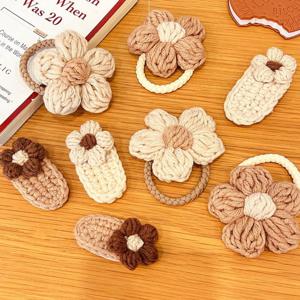뜨개 플라워 헤어밴드 헤어핀