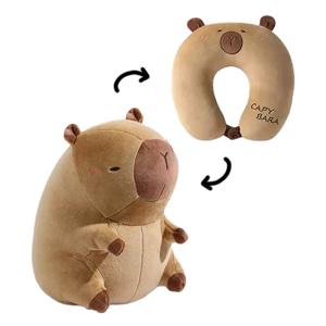 카피바라 변신 목베개 인형 여행 차량 캠핑 사무실 낮잠 부드러운 목쿠션