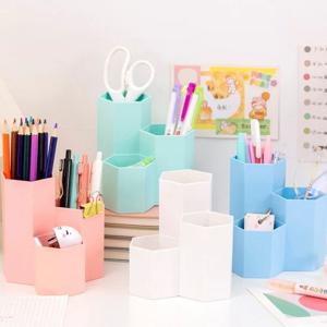 가성비 끝판왕 육각 3구 펜꽂이 연필꽂이 1+1