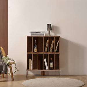 북다방 라왕 원목 2단 LP 수납장 스틸다리형_B71