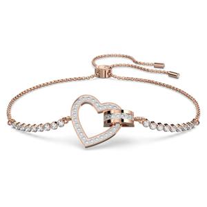 Lovely 브레이슬릿, 하트, 화이트, 18K 로즈 골드 피니시